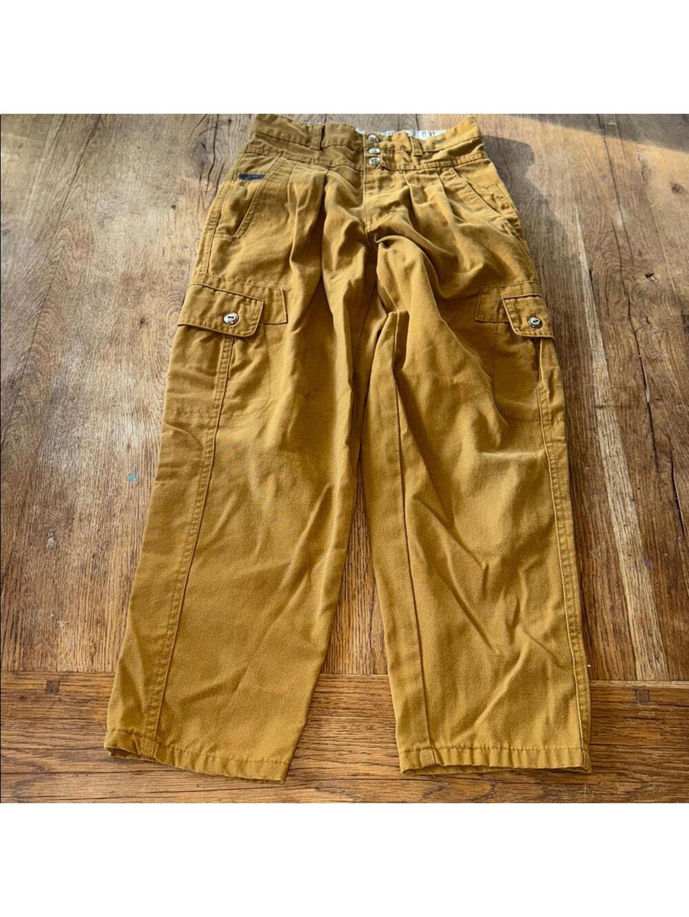 80s E.P.D COTLER Mustard Brown Pleated Pants Size 10R kids